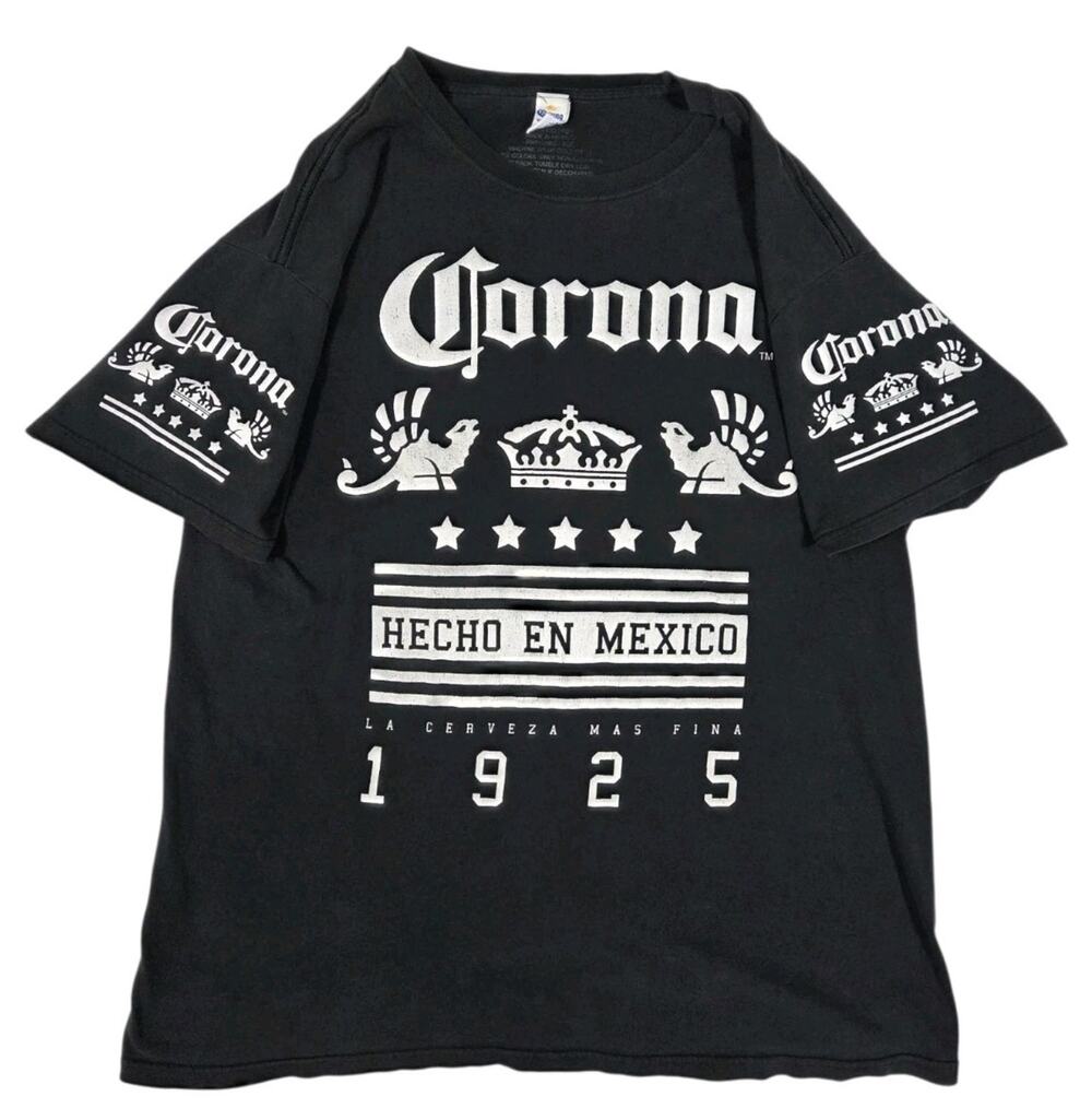 Corona Graphic T-Shirt Large Black White Mexico Licensed Promo Streetwear Unisex